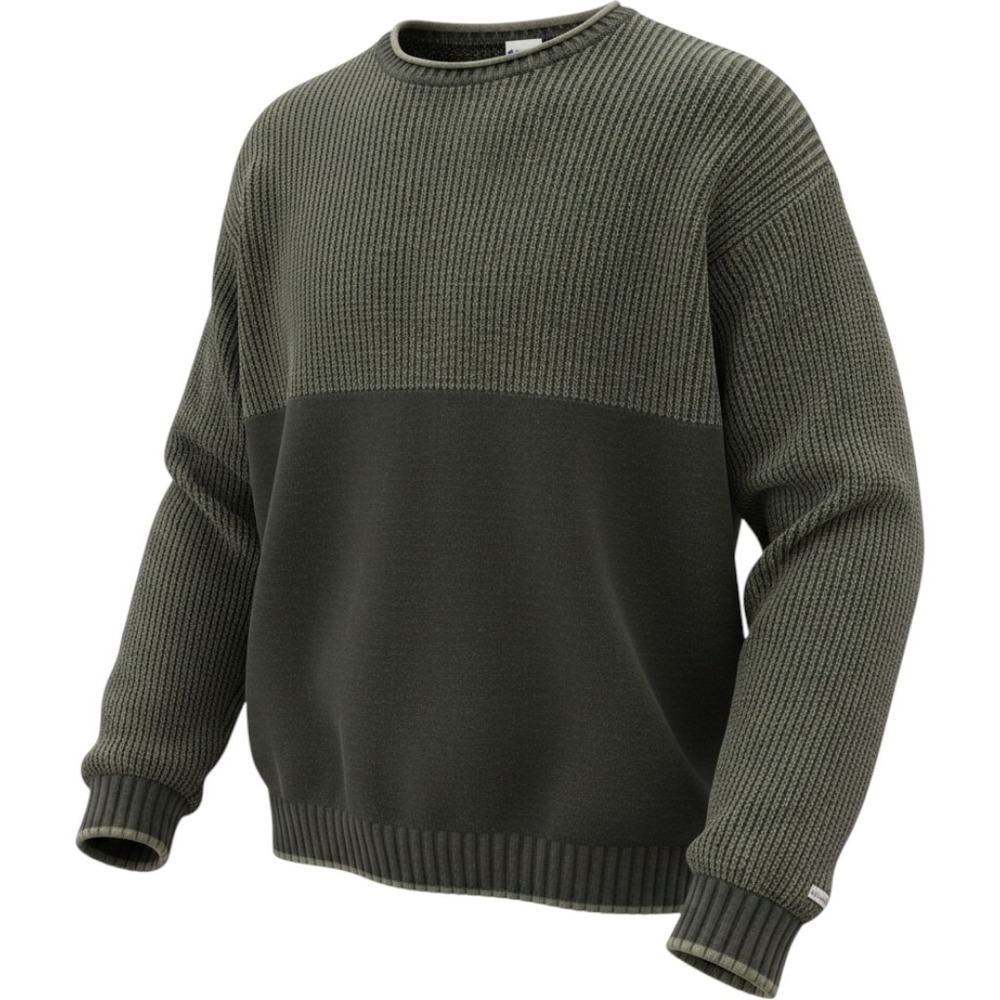 Columbia Mens 2XT Crewneck Sweater Grey Green heavy Cotton Ribbed Knit